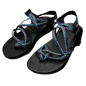 Chaco classic ZX/2 Colorado sandals in blue/purplele window Pane 11.5